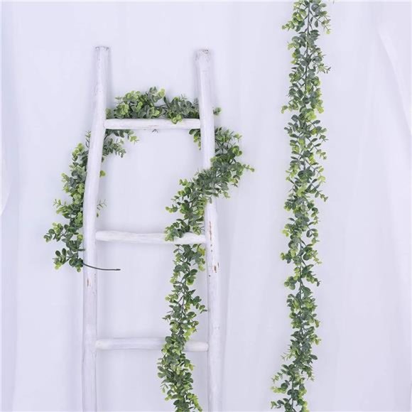 2 Pack Eucalyptus Garland Plant Artificial Vines Hanging Eucalyptus Leaves - Picture 2 of 7